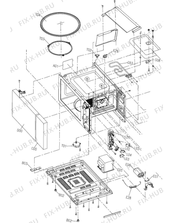 Взрыв-схема микроволновой печи Gorenje MMO21MGE (470830) - Схема узла 02