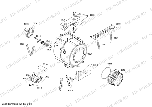 Схема №1 WM08A111TR с изображением Силовой модуль для стиралки Siemens 00674055