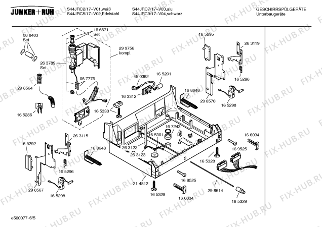 Взрыв-схема посудомоечной машины Junker&Ruh S44JRC7 - Схема узла 05
