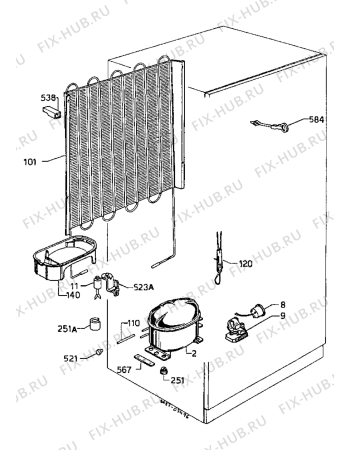 Взрыв-схема холодильника Marijnen CM2148DT - Схема узла Cooling system 017