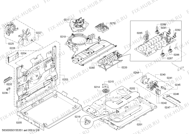 Взрыв-схема плиты (духовки) Bosch HEB73D351 - Схема узла 02
