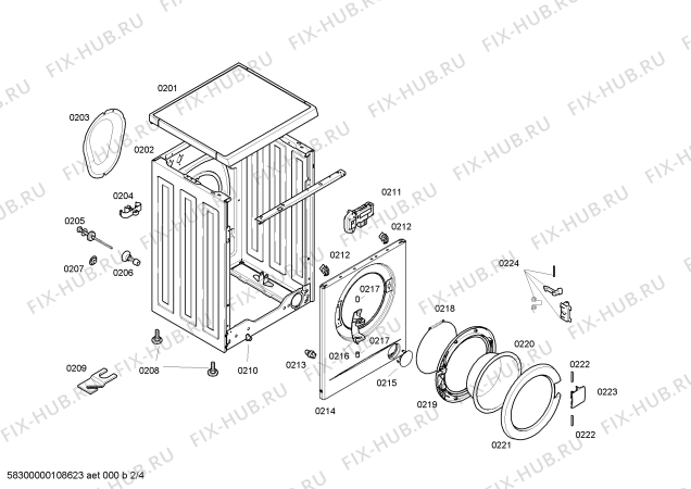 Взрыв-схема стиральной машины Bosch WAA24165NN 1200 Classixx 5 - Схема узла 02