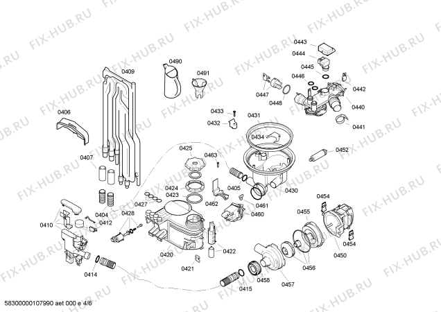 Взрыв-схема посудомоечной машины Bosch SGS55E32EU - Схема узла 04