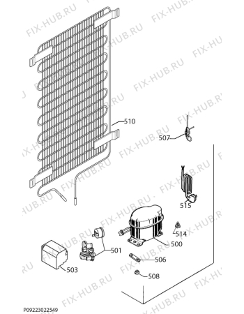 Взрыв-схема холодильника Zanussi ZBF11421SV - Схема узла Cooling system 017