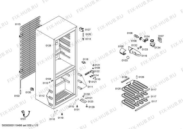 Схема №1 KGV36N00 с изображением Инструкция по эксплуатации для холодильника Bosch 00697735