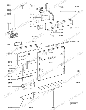 Схема №1 ADG BABY S с изображением Панель для электропосудомоечной машины Whirlpool 480140101467