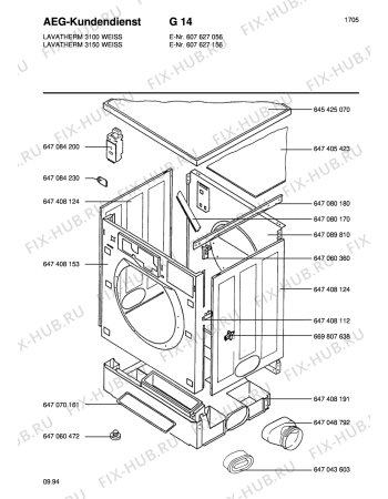 Взрыв-схема стиральной машины Aeg LTH3100 - Схема узла Section1