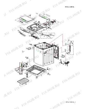 Схема №1 WTLA1300SL-Tub&drum с изображением Крышечка Whirlpool 482000023526