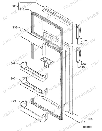 Взрыв-схема холодильника Frigidaire RF280 - Схема узла Door 003