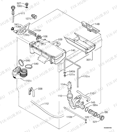 Взрыв-схема стиральной машины Husqvarna Electrolux QW1460HT - Схема узла Hydraulic System 272