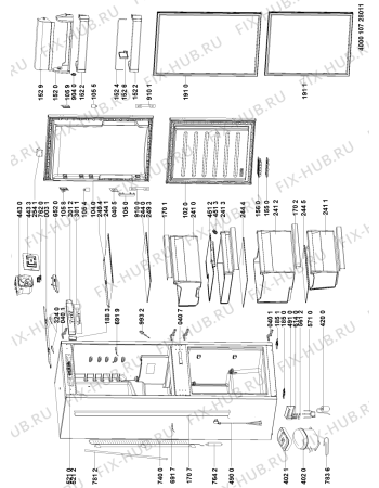 Взрыв-схема холодильника Bauknecht KGIF 3182/A++ SF - Схема узла