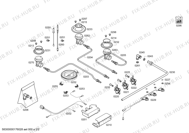 Взрыв-схема плиты (духовки) Bosch PRY626B70Q ENC.PRY626B70Q 3G+1E C60F IH5 - Схема узла 02