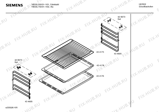 Взрыв-схема плиты (духовки) Siemens HB33L750 - Схема узла 06