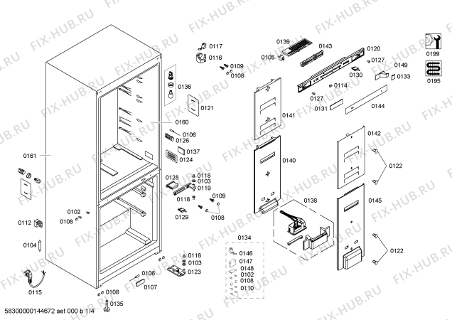 Схема №1 P1KNB4620B с изображением Дверь для холодильника Bosch 00248956