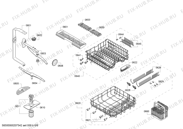 Взрыв-схема посудомоечной машины Constructa CG5B05V9 - Схема узла 06