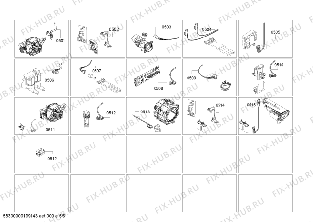 Взрыв-схема стиральной машины Bosch WAU286690W - Схема узла 05