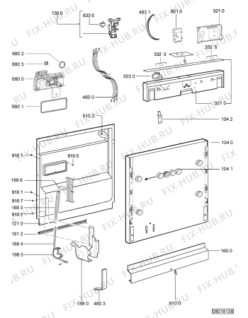 Схема №1 ADG 4000 с изображением Микромодуль для посудомойки Whirlpool 480140102828