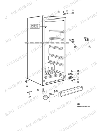 Взрыв-схема холодильника Aeg A75320-GA - Схема узла C10 Cabinet