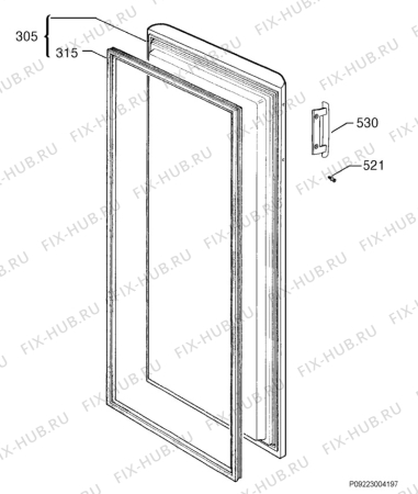 Взрыв-схема холодильника Electrolux EUC6930 - Схема узла Door 003