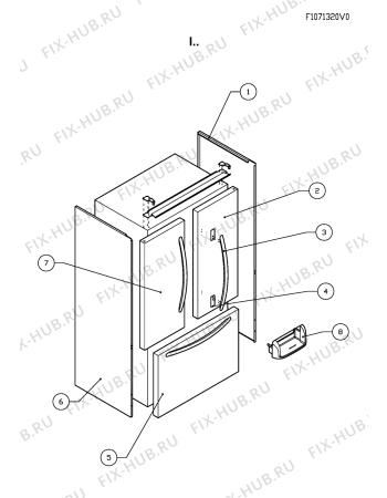 Взрыв-схема холодильника Whirlpool KRFD9010 (F090447) - Схема узла