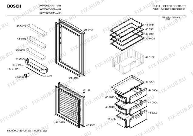 Схема №1 KGV36630 с изображением Панель управления для холодильника Bosch 00445551