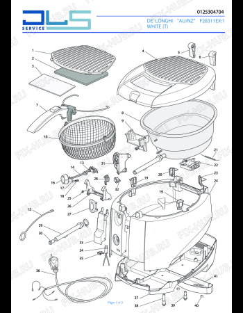 Схема №1 RotoFry F28311 EX:1 с изображением Электропитание для тостера (фритюрницы) DELONGHI 5012572969