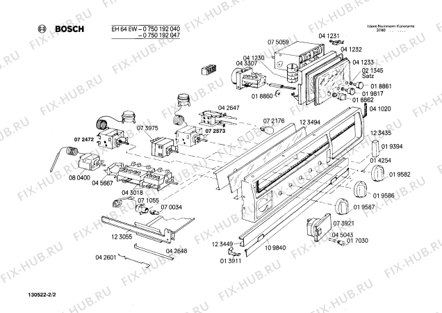 Взрыв-схема плиты (духовки) Bosch 0750192047 EH64EW - Схема узла 02