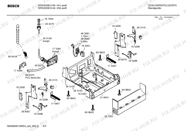 Схема №1 SRS3039EU, SpecialLine с изображением Инструкция по эксплуатации для электропосудомоечной машины Bosch 00696447