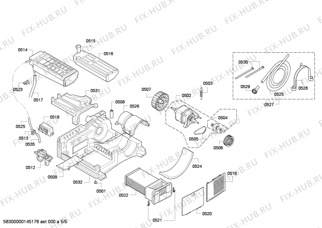 Взрыв-схема сушильной машины Bosch WTE84300NL - Схема узла 05