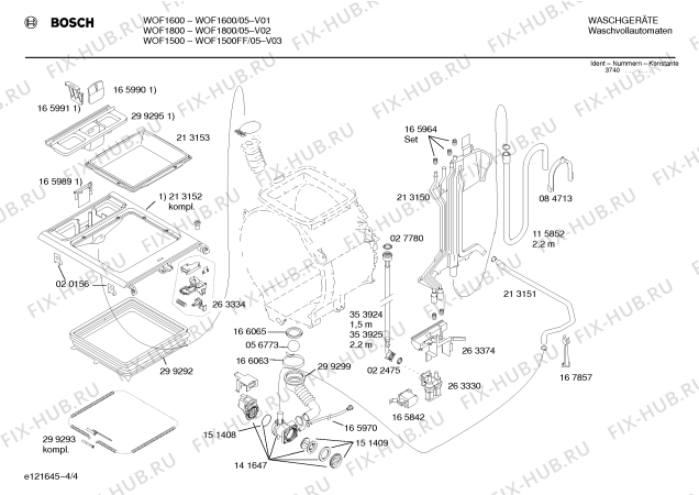Схема №1 WOF1800 с изображением Панель управления для стиралки Bosch 00350021