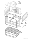 Схема №1 QSIP6170W с изображением Корпусная деталь для духового шкафа Aeg 140044960023