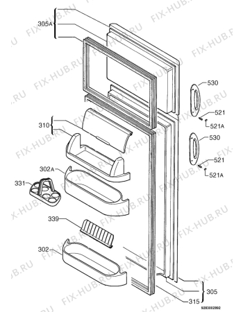 Взрыв-схема холодильника Electrolux ER8262D - Схема узла Door 003
