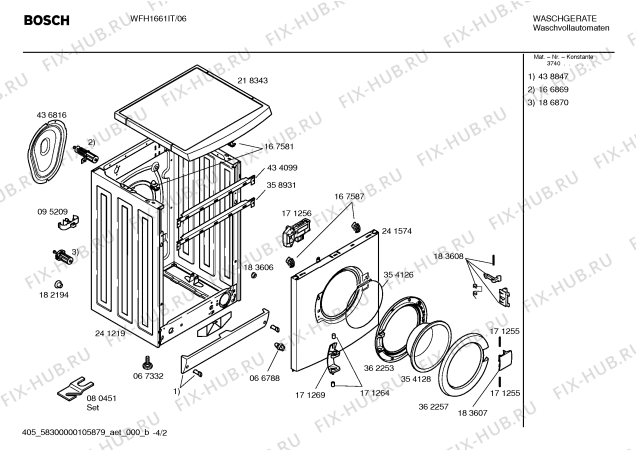 Схема №1 WFH1661IT Maxx Easy WFH 1661 с изображением Ручка для стиралки Bosch 00493366