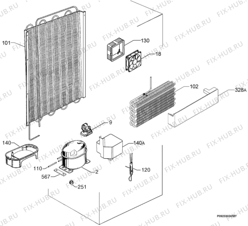 Взрыв-схема холодильника Kuppersbusch IKEF2480-0 - Схема узла Cooling system 017