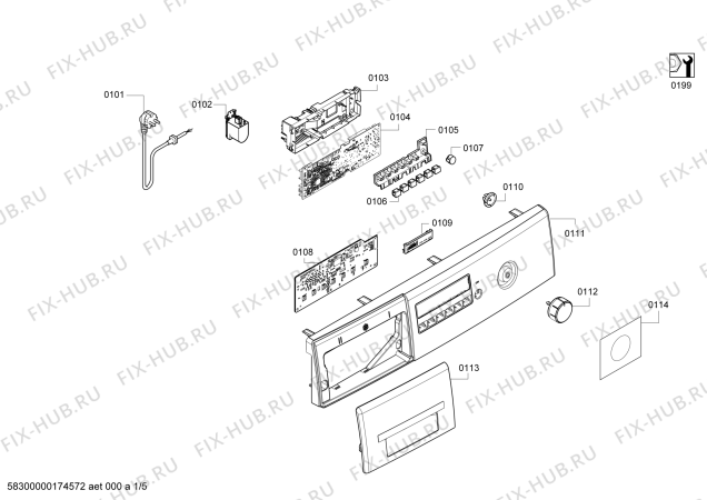 Схема №1 WAK24268BY, Maxx 8 с изображением Панель управления для стиралки Bosch 00749546