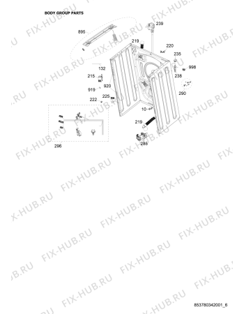 Схема №1 AWG6081/M с изображением Модуль (плата) для стиралки Whirlpool 482000009815