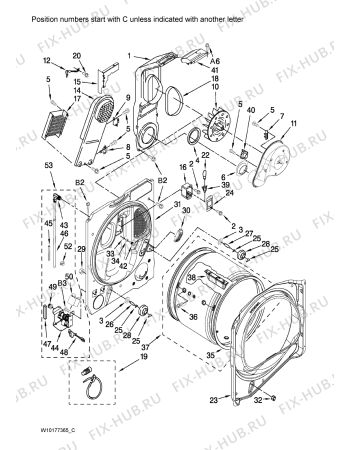 Схема №1 YMED6600TQ0 с изображением Барабан, полубак, бак для сушилки Whirlpool 480112101444