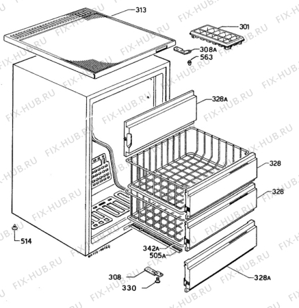 Взрыв-схема холодильника Unknown FG124-2 - Схема узла C10 Cabinet/Interior