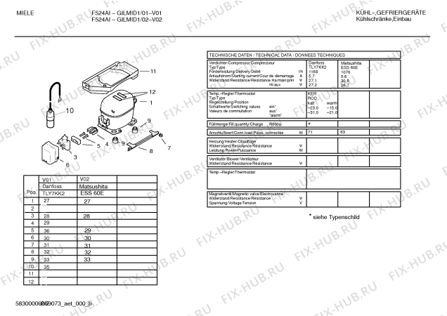 Взрыв-схема холодильника Miele GILMID1 F524AI - Схема узла 02