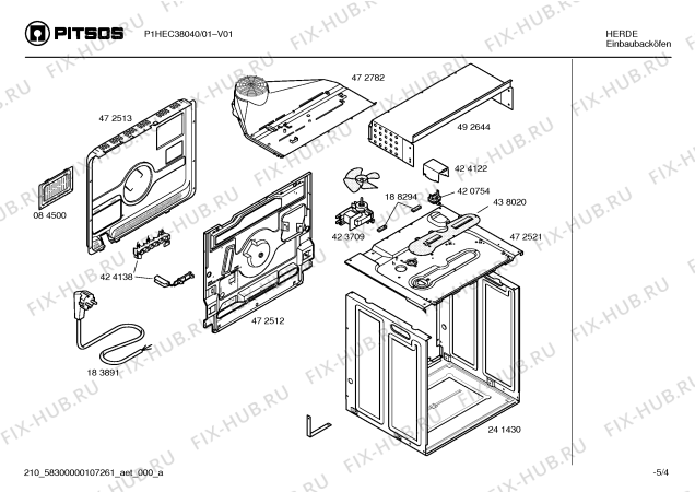 Схема №1 P1HEC38040 с изображением Внешняя дверь для плиты (духовки) Bosch 00474673