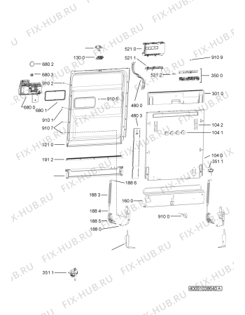 Схема №1 ADG 6448 FD с изображением Микромодуль для посудомойки Whirlpool 481010403623