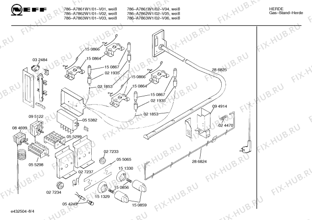 Схема №1 A7862W1 786 с изображением Индикатор для плиты (духовки) Bosch 00151329