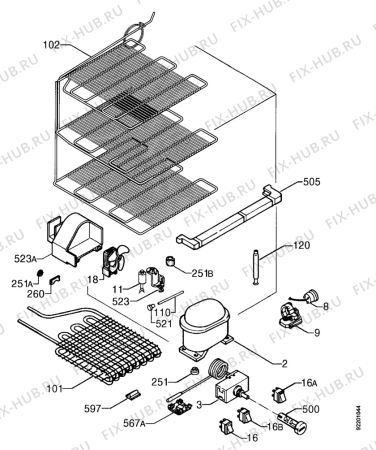 Взрыв-схема холодильника Juno JGU4411 - Схема узла Functional parts