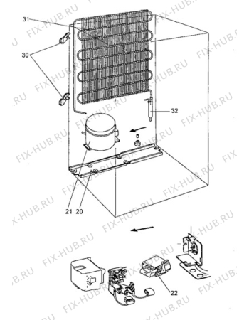 Взрыв-схема холодильника Tricity Bendix RF2403 - Схема узла Cooling system 017