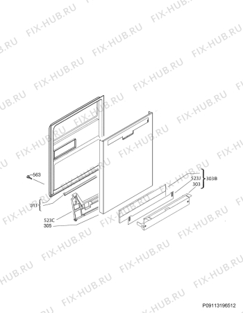 Взрыв-схема посудомоечной машины Electrolux EI24CD35RS2A - Схема узла Door 003