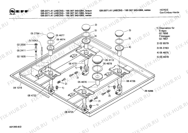 Взрыв-схема плиты (духовки) Neff 195307340 GB-2071.41LHECSG - Схема узла 02