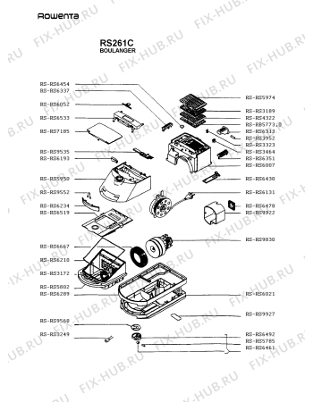 Взрыв-схема пылесоса Rowenta RS261C - Схема узла rs261c__.FR1