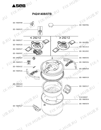 Схема №1 P4241408/07B с изображением Сотейника Seb SS-981413