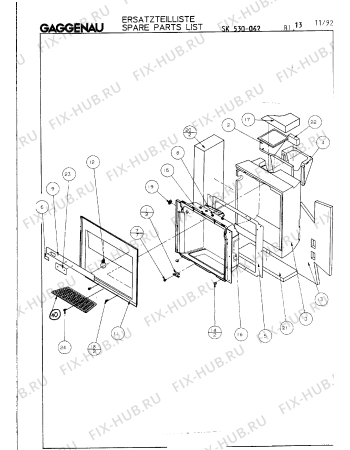 Схема №1 SK530062 с изображением Корзина для холодильной камеры Bosch 00294315