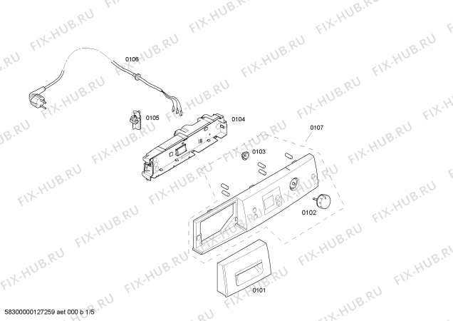 Схема №1 WTS86511NL с изображением Панель управления для электросушки Bosch 00661579